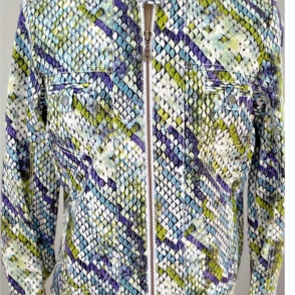 Chico’s Purple and Green, Bright Jacket - Picture 3 of 5